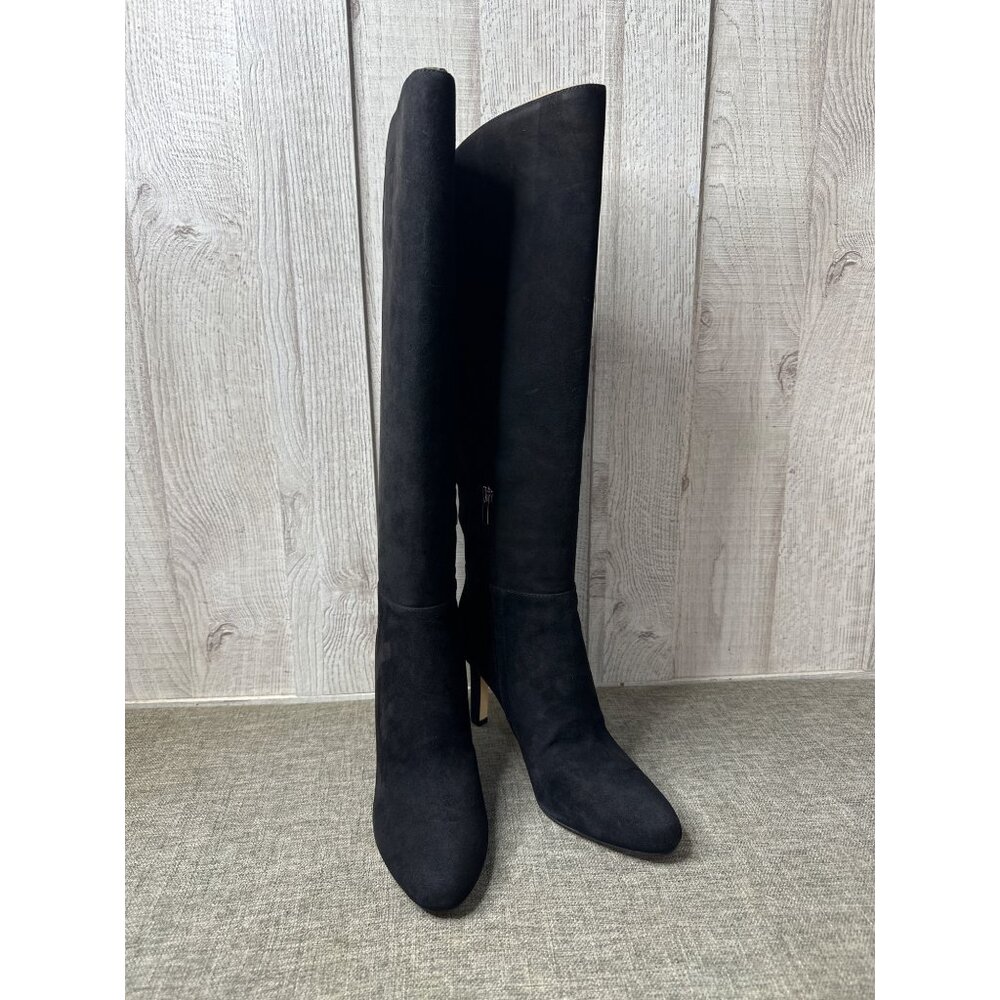 Nine West Sancha Womens Size 9.5 Black Suede Knee High Stiletto Heel Boots